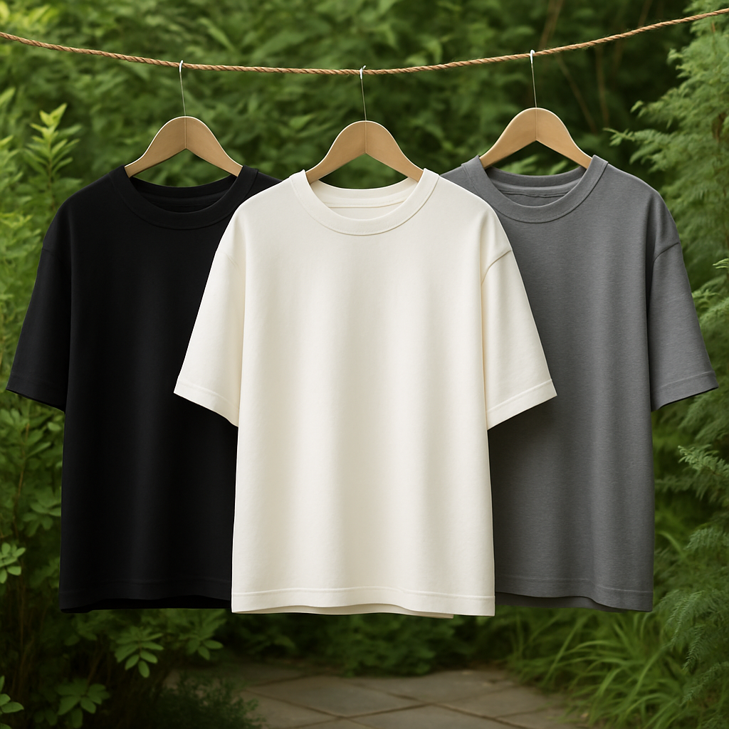 和紙糸7分袖Tシャツ